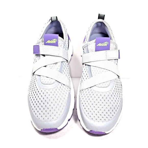 Avia Women's Gray And Purple Slip On Sneakers Memory Foam Size 10 - Picture 2 of 11